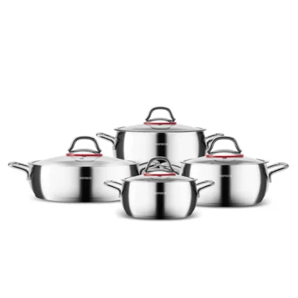 Karaca Emirgan 8 Piece Steel Cookware Set with Induction Base
