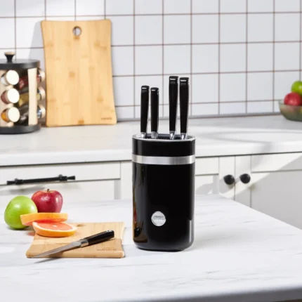 Karaca Mastermaid 6 Piece Stand Knife Set Black