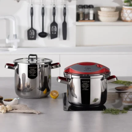 Karaca Orbit Pressure Cooker Set 6+8 L Red